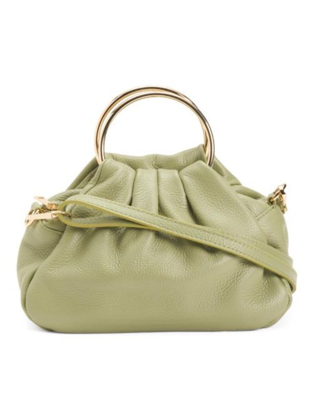 MARLON Made In Italy Leather Gold Ring Mini Satchel